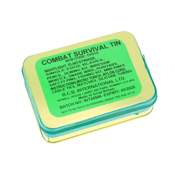 Trousse d'urgence de base pour le sauvetage et la survie en extérieur BCB Combat Survival Tin Essentials