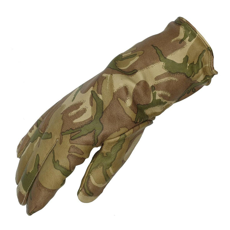 Gants de combat en cuir véritable britannique MK II Gants doublés chauds camouflage MTP