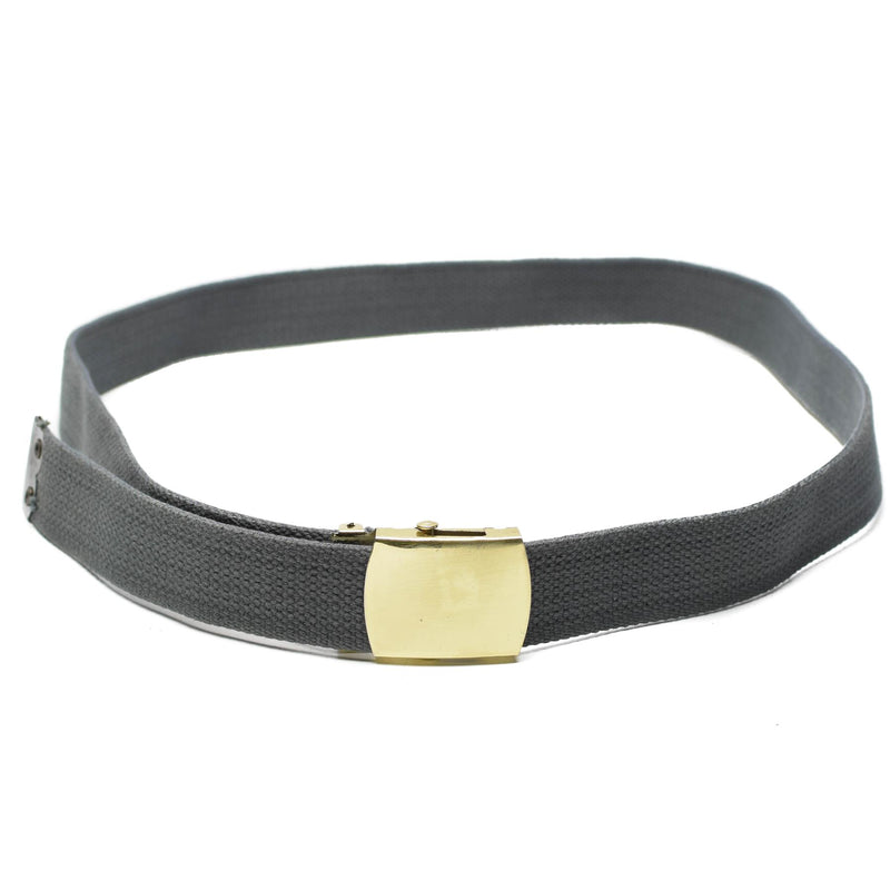 Ceinture militaire décontractée en toile grise avec boucle dorée unisexe en surplus militaire
