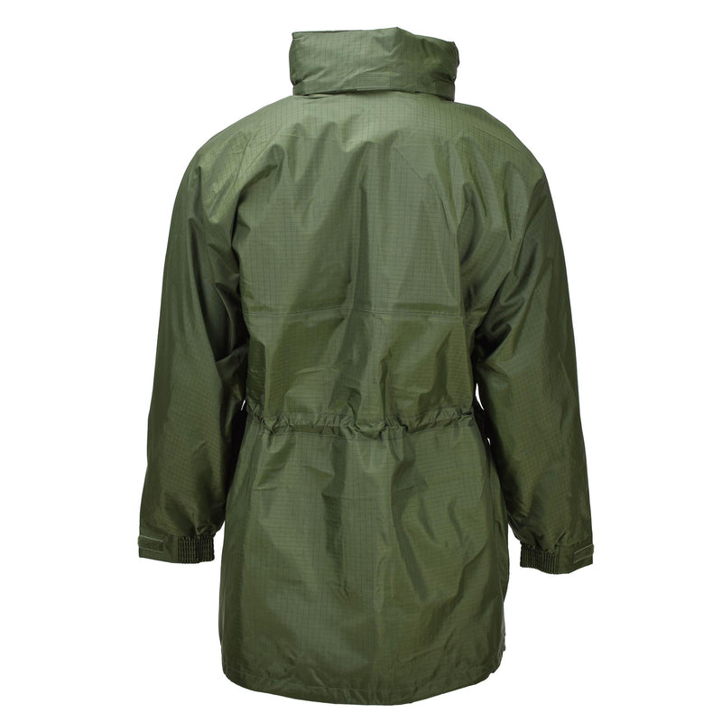 Veste longue de pluie militaire belge originale avec doublure olive imperméable NEUF