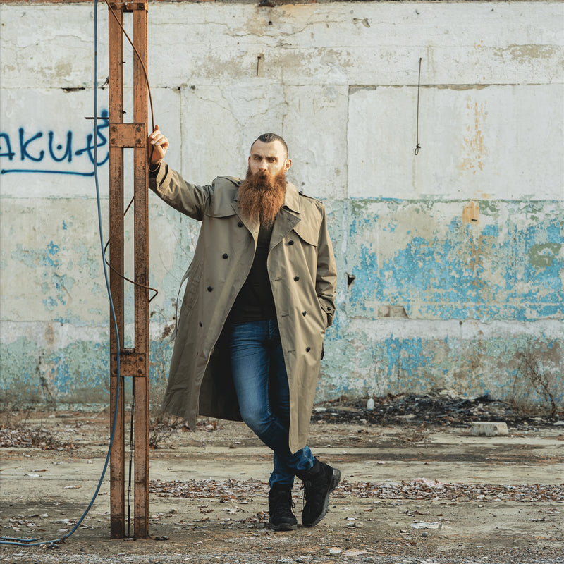 Véritable manteau de l'armée hollandaise Trench-coat long kaki avec doublure NEUF