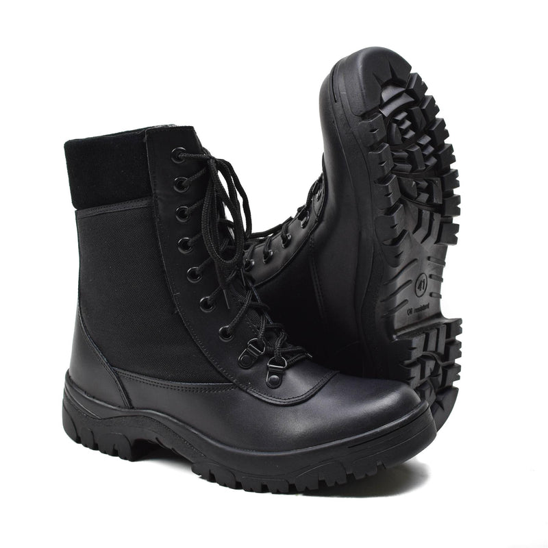 Bottes militaires françaises originales en cuir noir respirantes légères de l'armée NEUVES