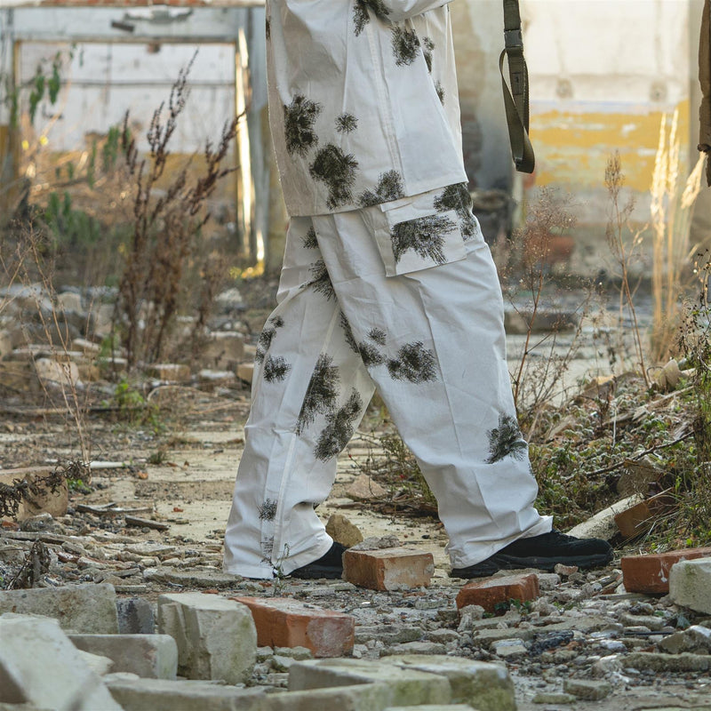 Pantalon de style armée allemande A.Blochl camouflage neige couche uniforme extérieure réversible NEUF