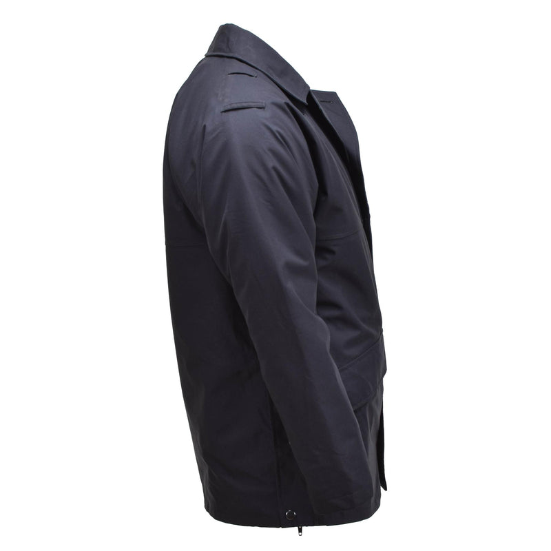Veste de pluie militaire britannique originale Manteau imperméable doublé noir solide de police