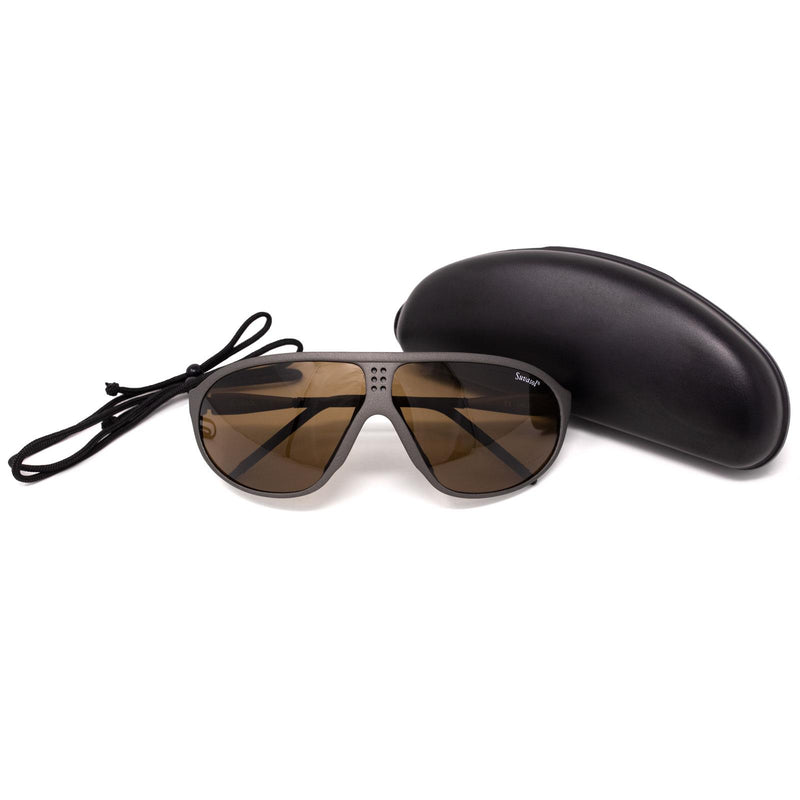 Lunettes de soleil authentiques de l'armée suisse SUVASOL noires avec étui Lunettes de montagne alpines NEUVES