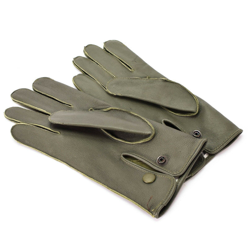 Gants de patrouille OD en cuir véritable de la police allemande authentique Olive OD NEUF Authentique