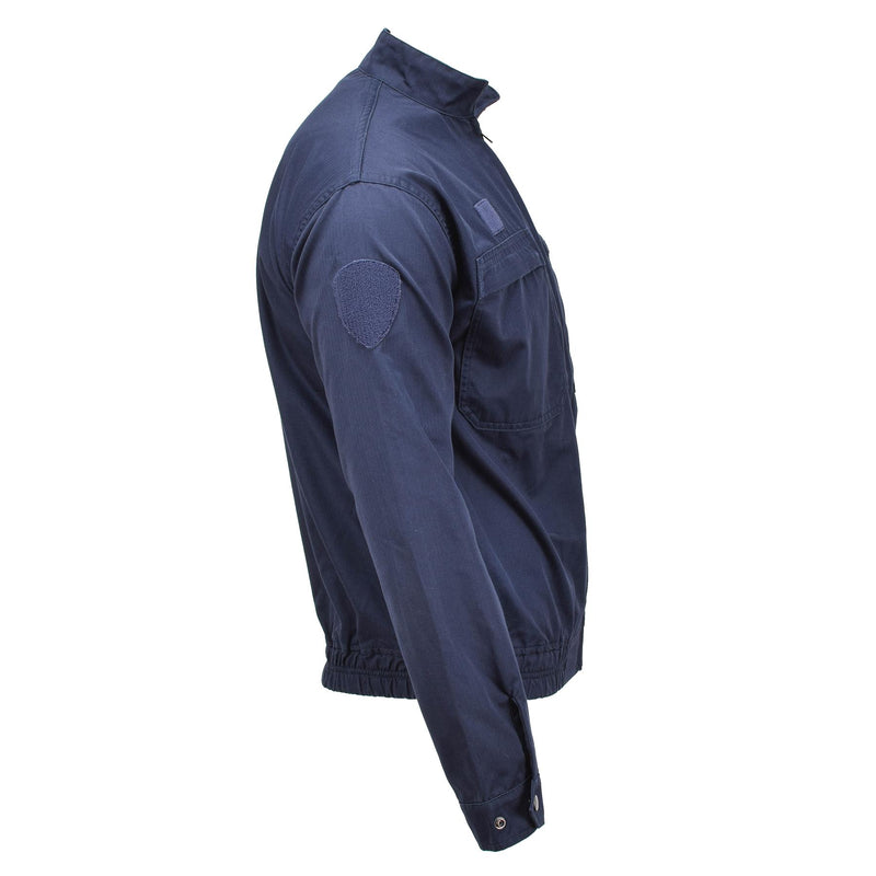 Veste de sport de police militaire française authentique, chemise de sport à taille élastique bleue