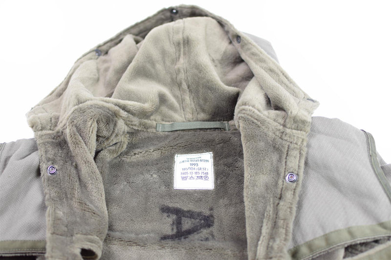 Véritable parka de l'armée allemande, veste militaire excédentaire, manteau long, doublure d'hiver
