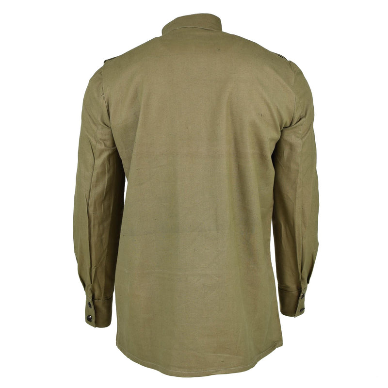 Veste chemise kaki olive originale de l'armée bulgare, veste militaire de combat à manches longues