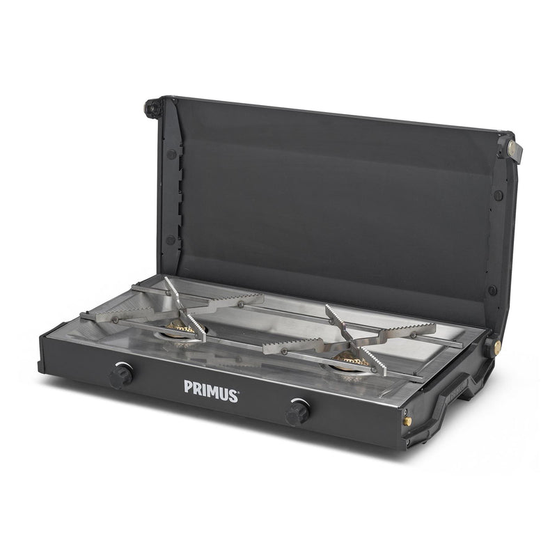 Réchaud de camping Primus Kinjia à double brûleur, ustensiles de cuisine d'extérieur portables, noir