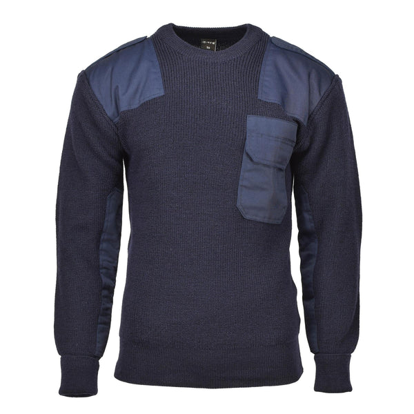 Pull commando de style armée allemande de marque MFH, pull bleu respirant, NEUF