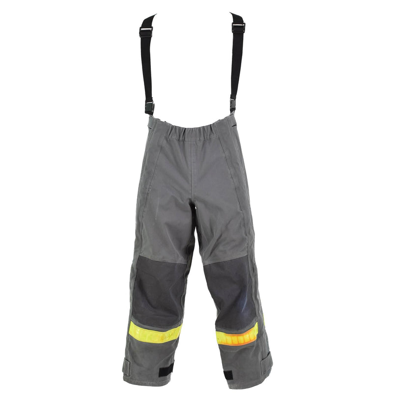 Pantalon de protection allemand gris authentique, salopette et bretelles en aramide résistant à la chaleur