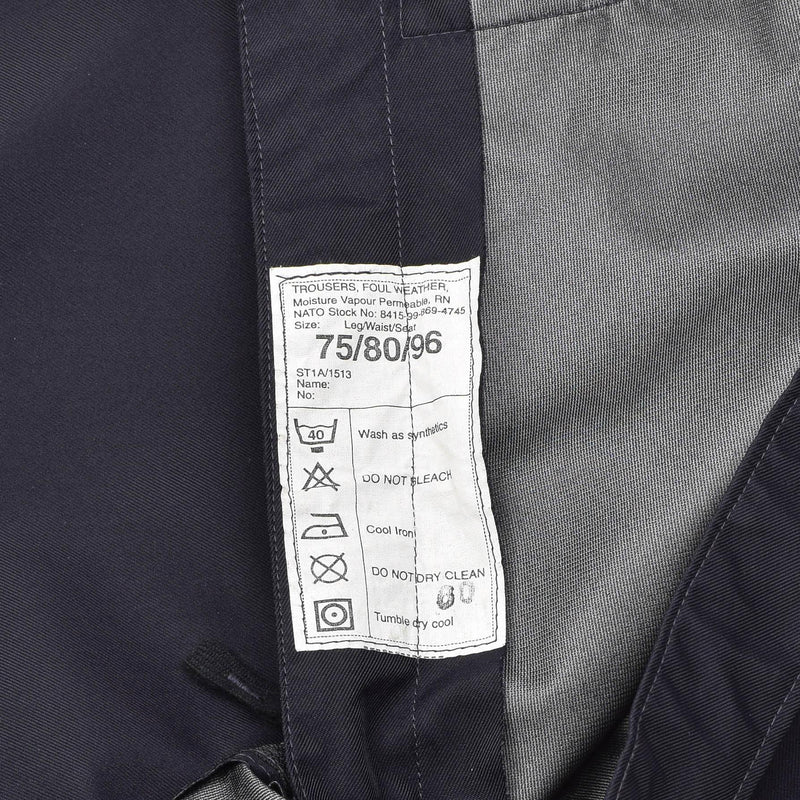 Pantalon de pluie authentique de la police britannique, pantalon d'extérieur imperméable pour temps humide bleu