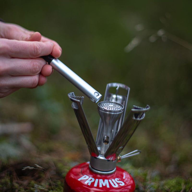 Réchaud de randonnée Primus Firestick compact en acier inoxydable pour la cuisine de camping