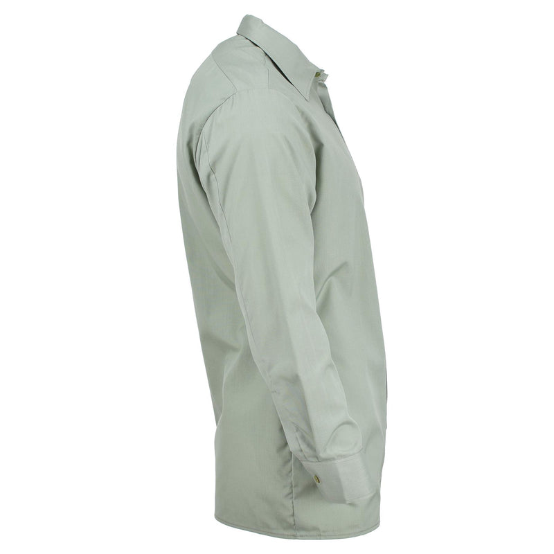 Chemise de l'armée tchèque originale olive à manches longues et boutons, surplus militaire NEUF
