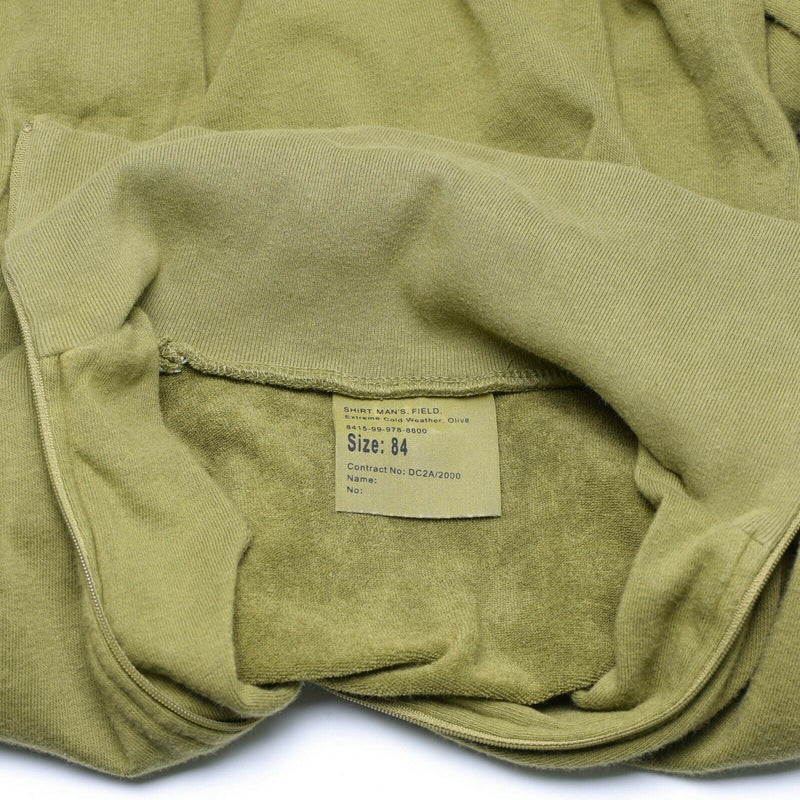 Chemise en tricot originale de l'armée britannique à fermeture éclair Sous-chemise thermique zippée Vert OD