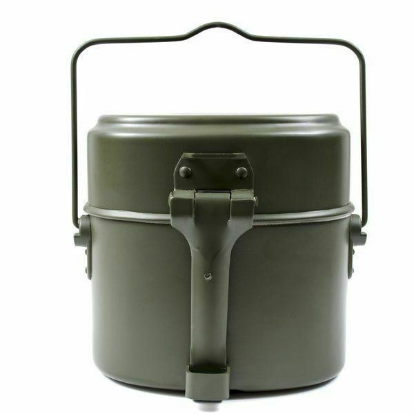 Kit de gamelle de style armée allemande BW Pot de bowler militaire en aluminium 3 pièces kit repro