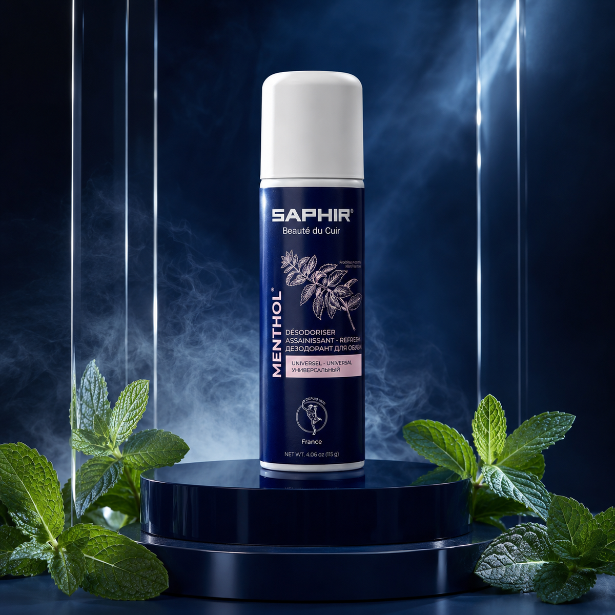 Saphir Désodorisant Menthol pour Chaussures Spray 200 ml Désodorisant Toutes Chaussures