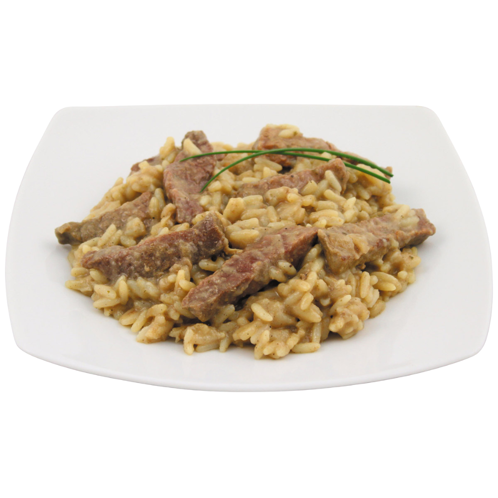 MFH Plat cuisiné en conserve haché de bœuf avec riz 400 g Nourriture de camping en plein air