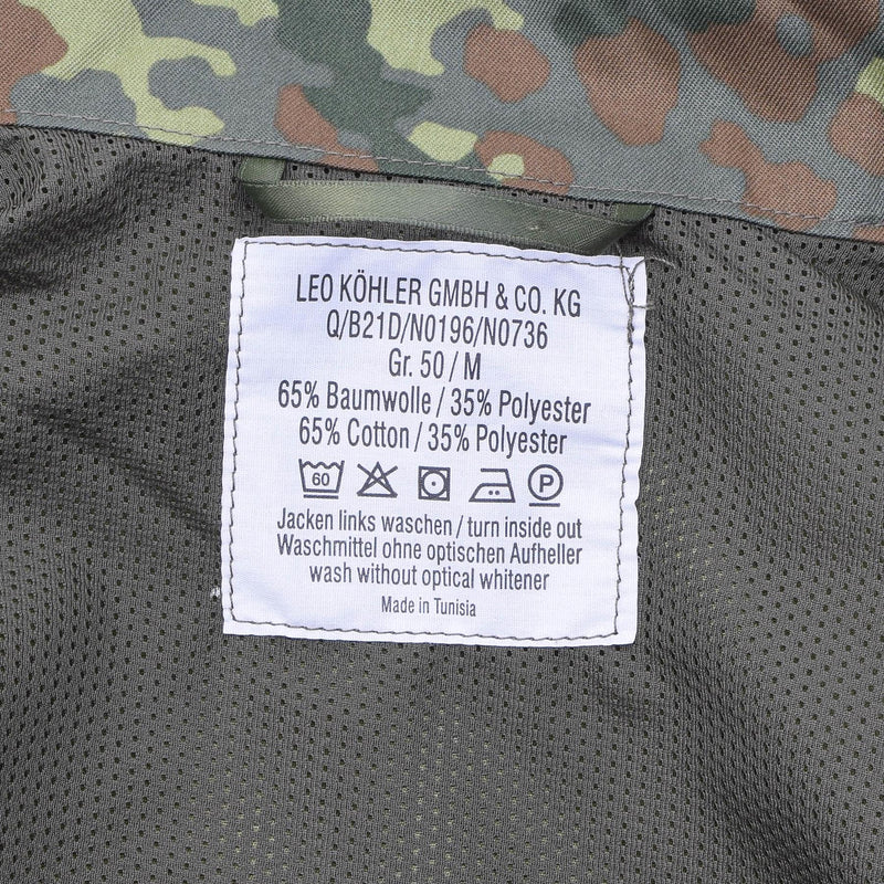Veste tactique de combat militaire légère Leo Kohler, motif camouflage flecktarn