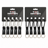 TAC MAVEN Mousquetons en aluminium de 6 mm, paquet de 5 pinces à clés d'extérieur, équipement de camping