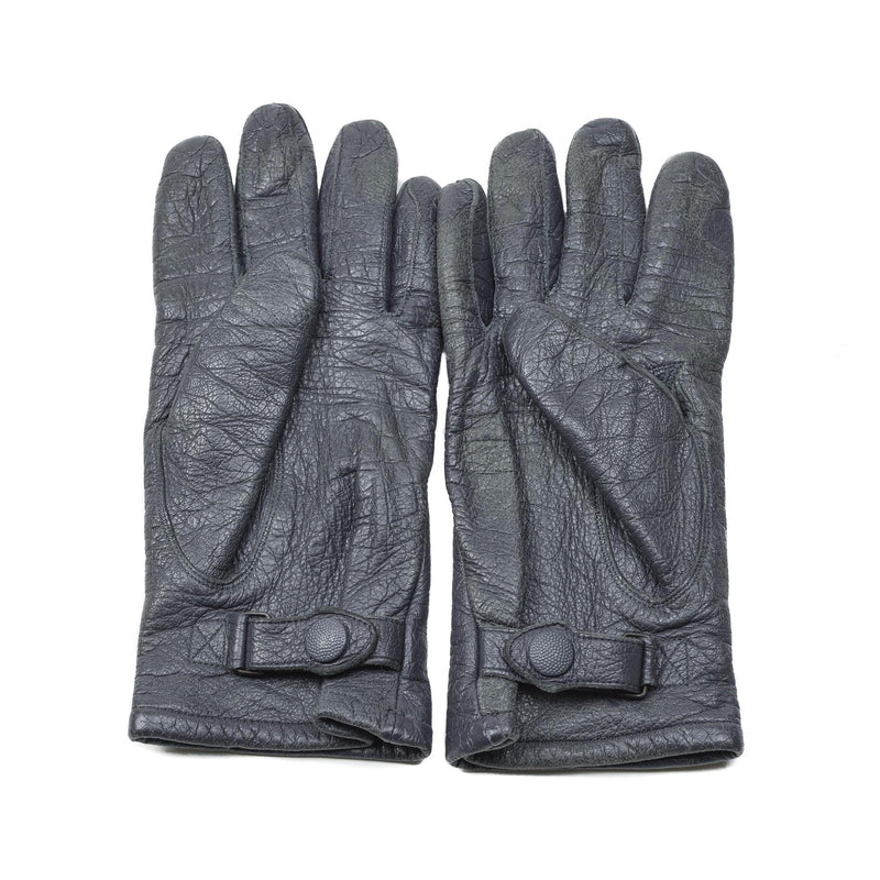 Gants militaires allemands en cuir d'origine avec dragonne grise, surplus de l'armée allemande
