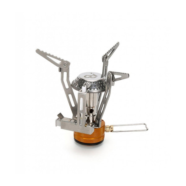 Réchaud à gaz de camping portable A.Blochl pliable à allumage piézoélectrique en titane NEUF