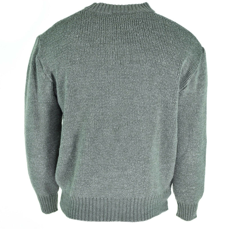 Pull original de l'armée suisse M74 Jumper pull en laine vierge gris avec fermeture éclair