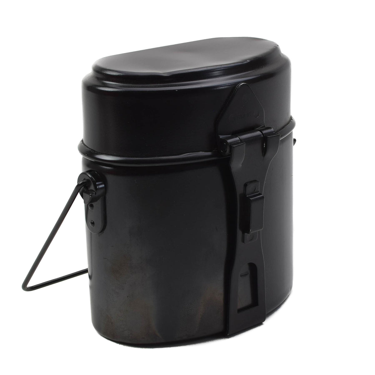 Kit de mess original de l'armée suisse, 3 pièces, ensemble de cuisine de camping en aluminium noir