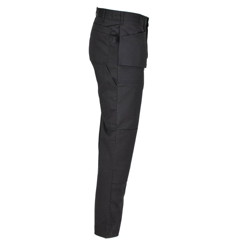 Pantalon cargo de travail militaire belge original, genoux renforcés et durables, noir, NEUF