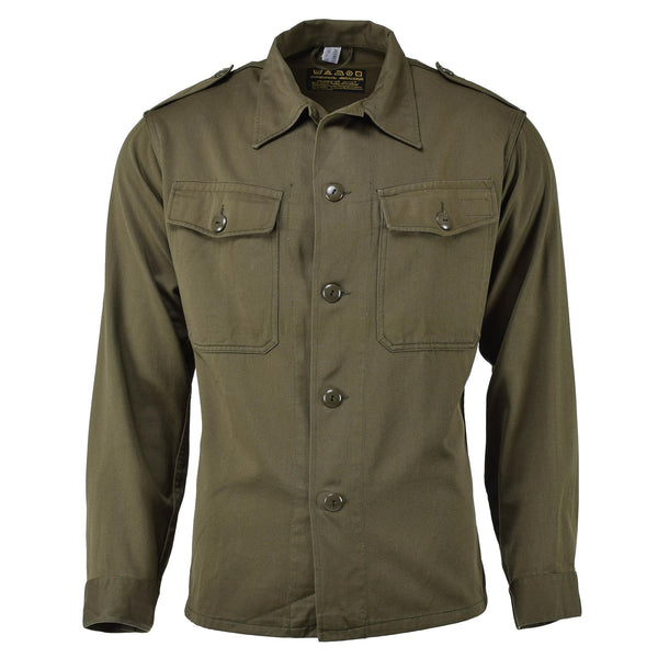 Robe chemise à manches longues d'origine autrichienne militaire olive décontractée légère NEUF