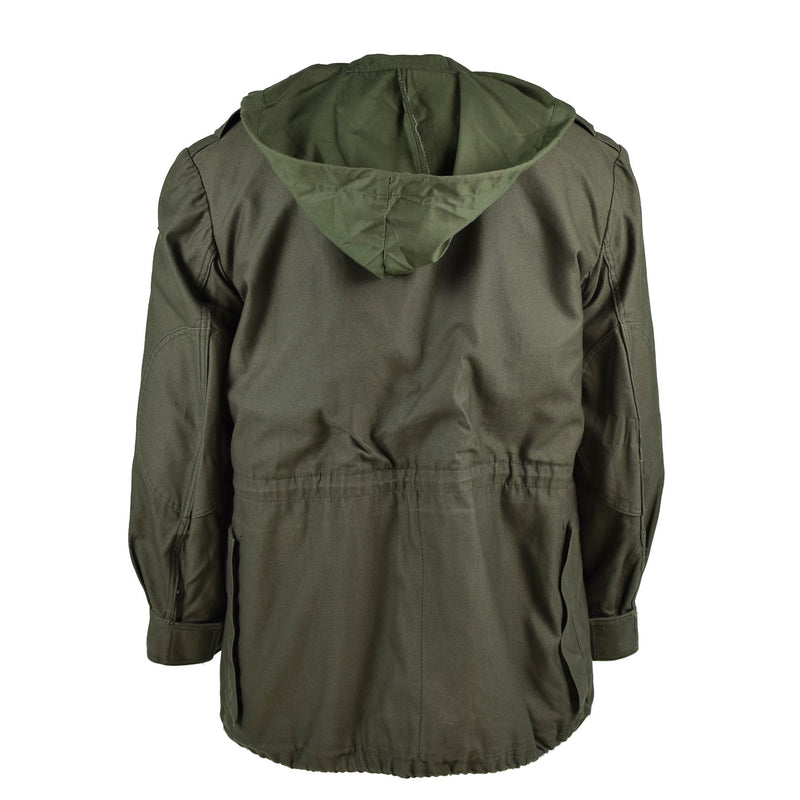 Véritable veste de campagne de l'armée belge M64 parka militaire imperméable en coton Olive NEUF
