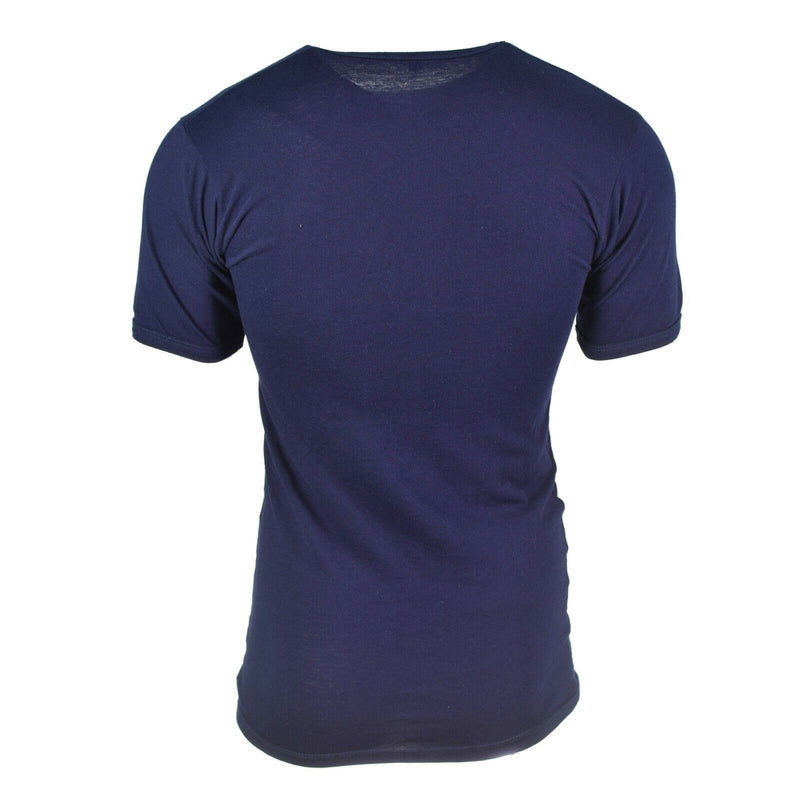 Véritable T-shirt bleu marine de l'armée italienne, chemise en coton bleu à manches courtes, militaire, NEUF