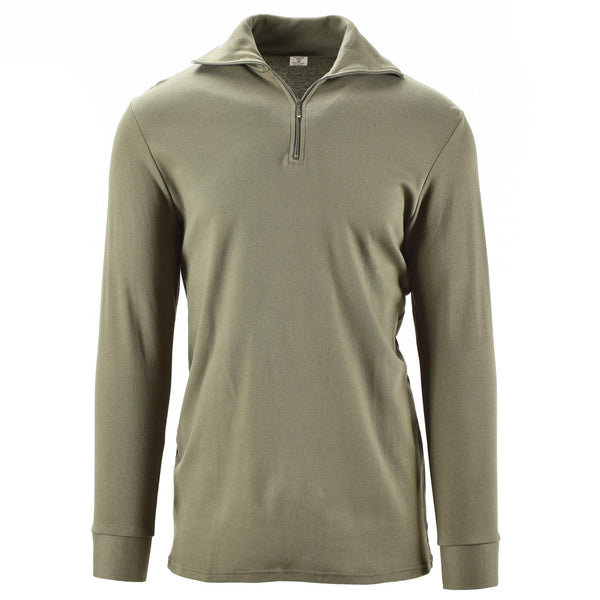 Véritable chemise de l'armée française zippée sous-chemise F1 thermique Olive pull homme NEUF