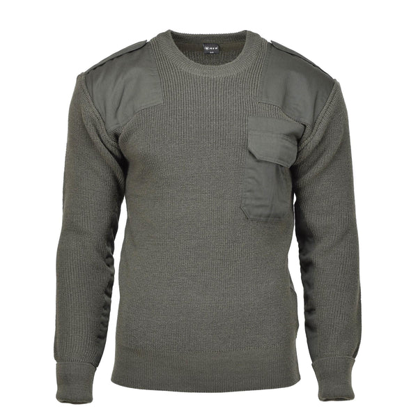 Pull commando de style militaire de marque MFH, pull en tricot à points de suture, olive, NEUF