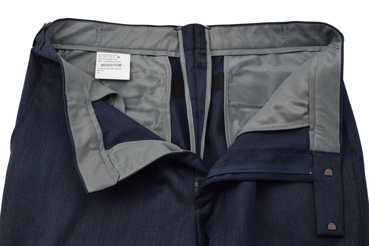 Pantalon habillé militaire britannique No.1, Original, formel, sans poches, bleu