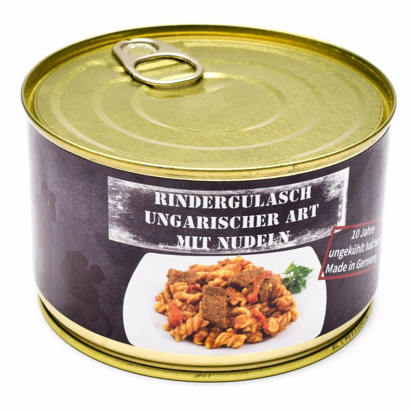 Ration d'urgence pour l'armée, nourriture de survie, goulasch de bœuf hongrois en conserve, boîte de 400 g