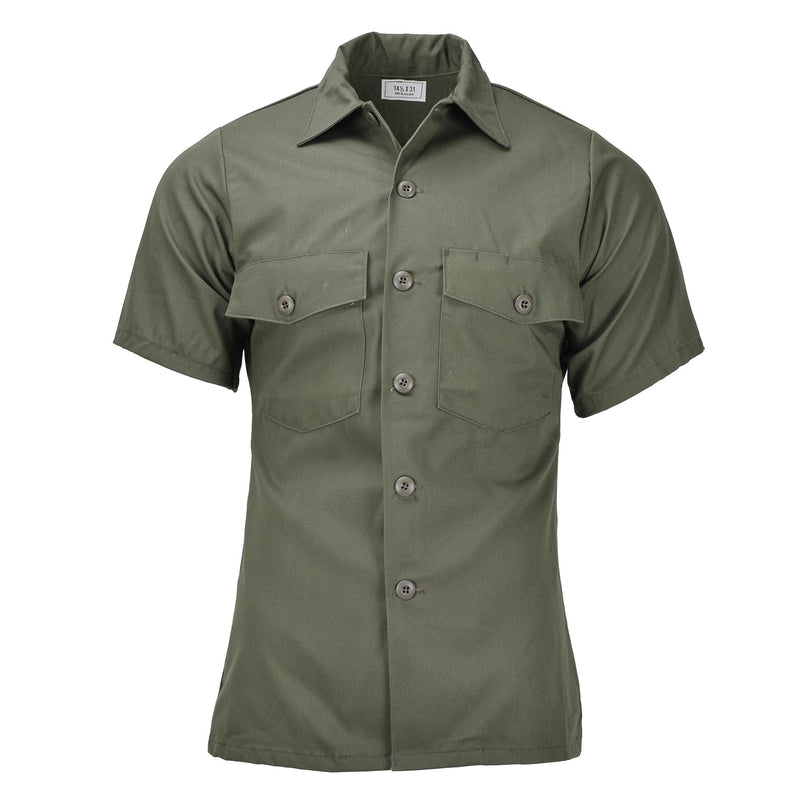 Chemises tactiques de campagne militaires américaines originales olive à manches courtes fatigue de l'armée NEUF