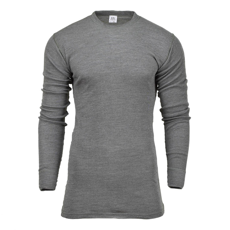 Authentique maillot de corps militaire belge en jersey thermique gris résistant aux flammes NEUF