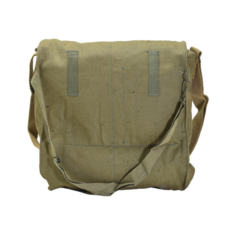Sac à bandoulière original pour masque à gaz militaire tchèque en toile verte vintage surplus NEUF