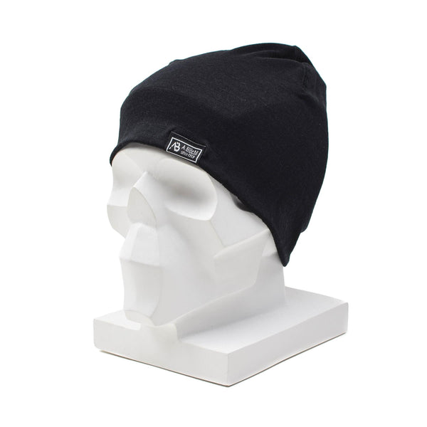 A.Blochl Bonnet de montre en laine mérinos pour le sport, la randonnée, le sport, le bonnet respirant, noir