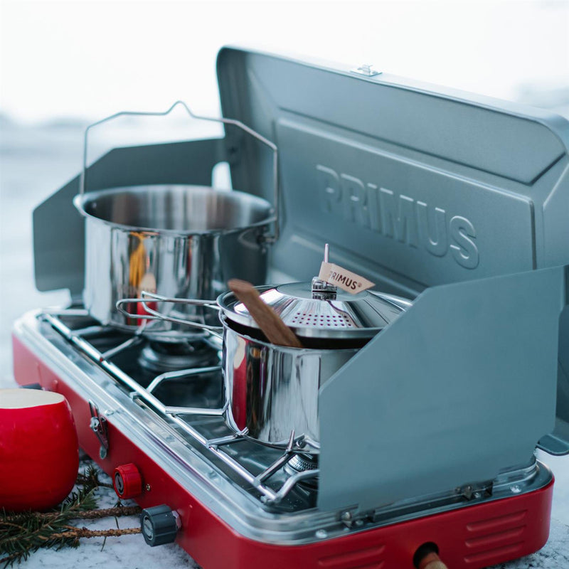 Réchaud de camping portable Primus Atle II à double brûleur pour cuisine d'extérieur