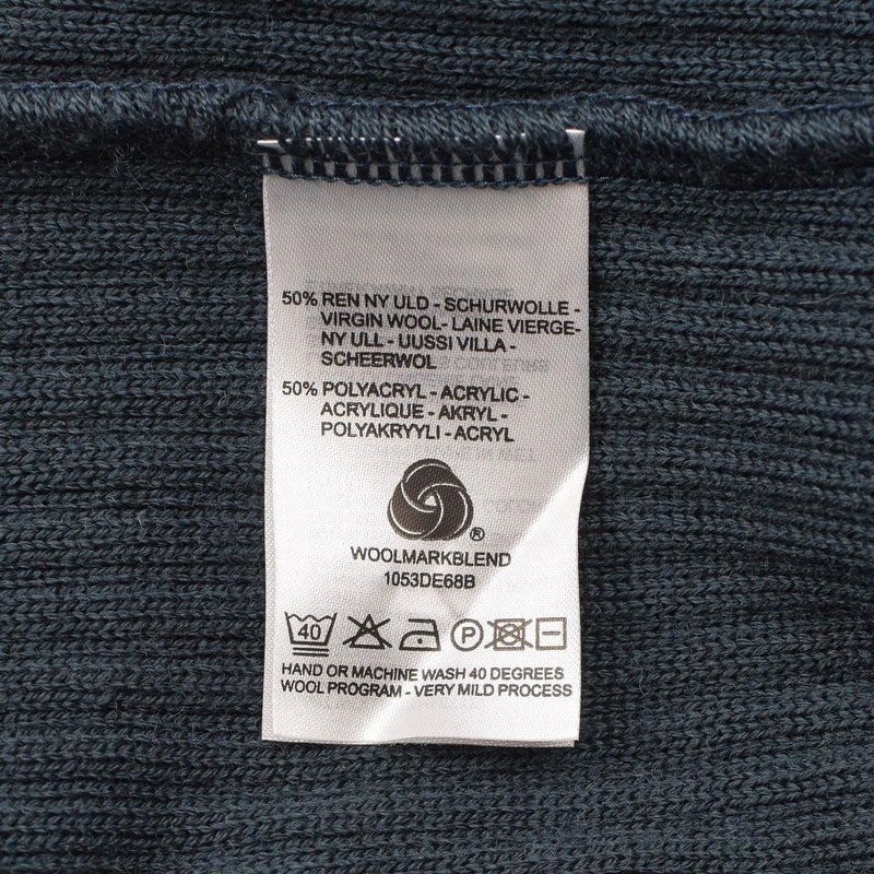 Pull militaire néerlandais authentique en tricot côtelé bleu pour temps froid