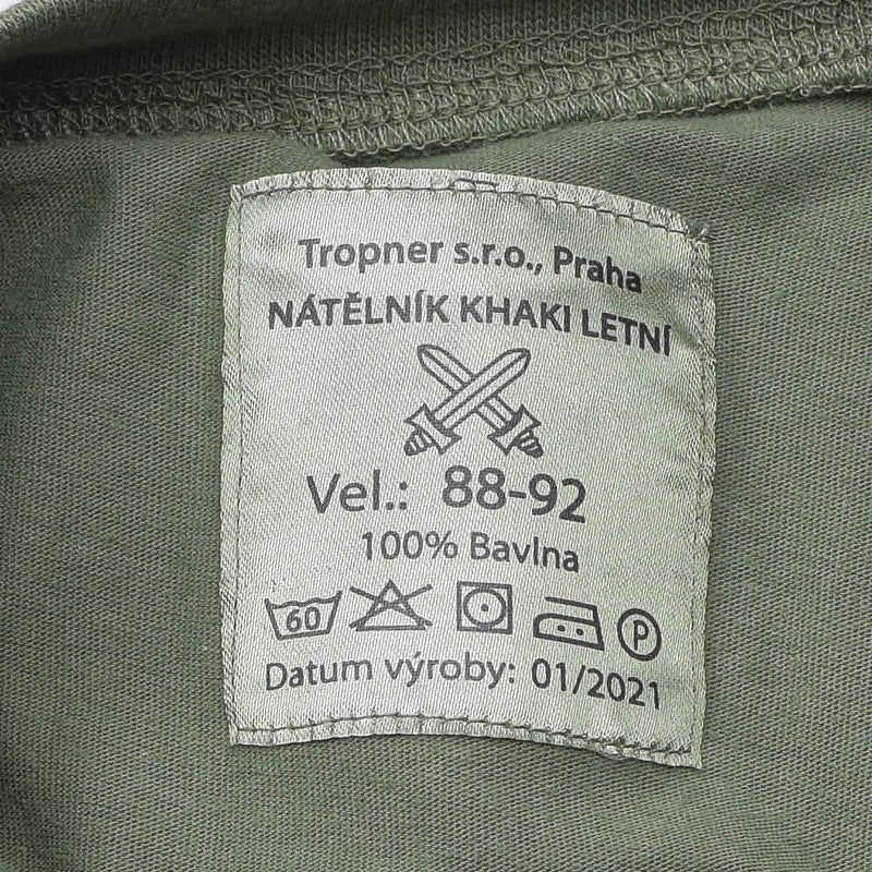 T-shirt authentique de l'armée tchèque, chemise de campagne de première couche, vert olive OD, sous-vêtement NEUF