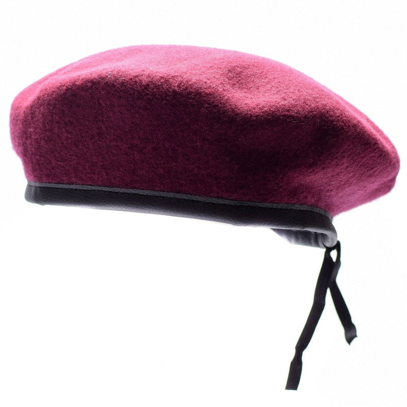 Véritable béret de l'armée allemande bordeaux Casquette de commandement militaire en laine de qualité Neuf