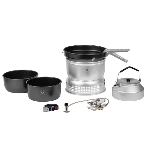 Ensemble de cuisinière Trangia pour cuisiner en extérieur, kit compact en aluminium, poêles antiadhésives, bouilloire