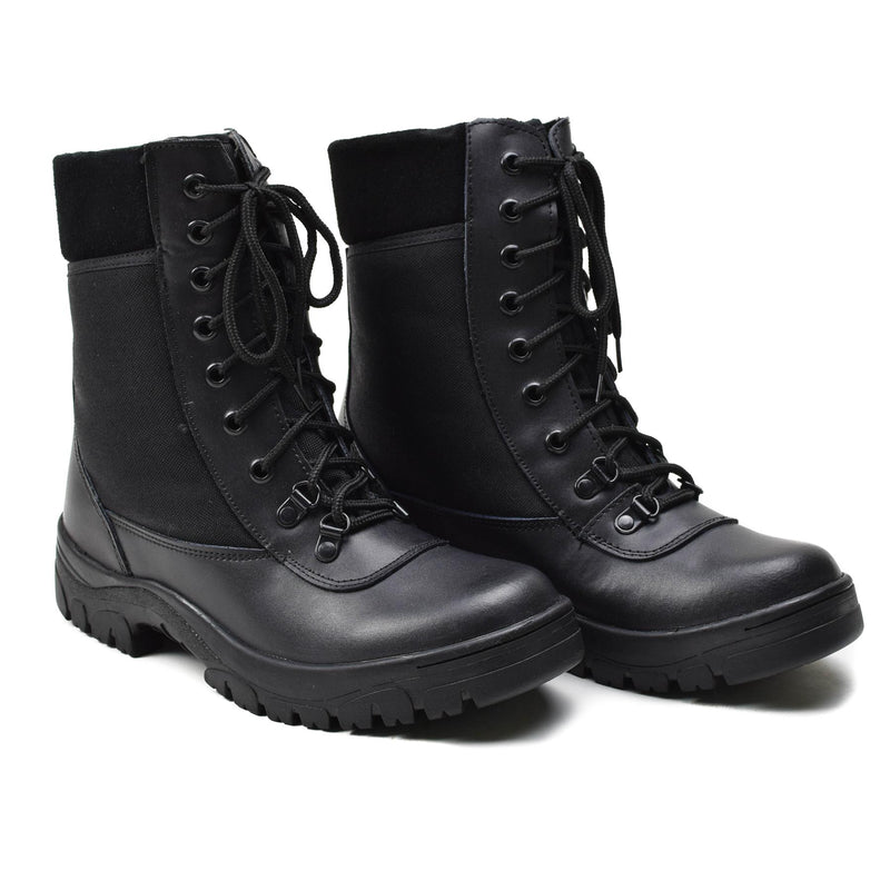 Bottes militaires françaises originales en cuir noir respirantes légères de l'armée NEUVES