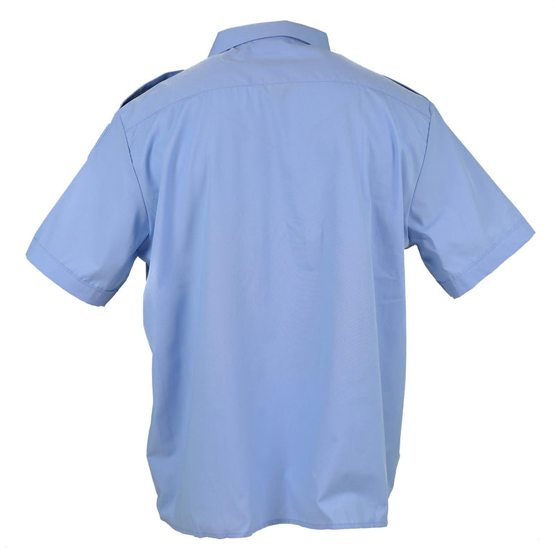 Chemise à manches courtes en coton bleu véritable de la police militaire française Gendarme NEUF