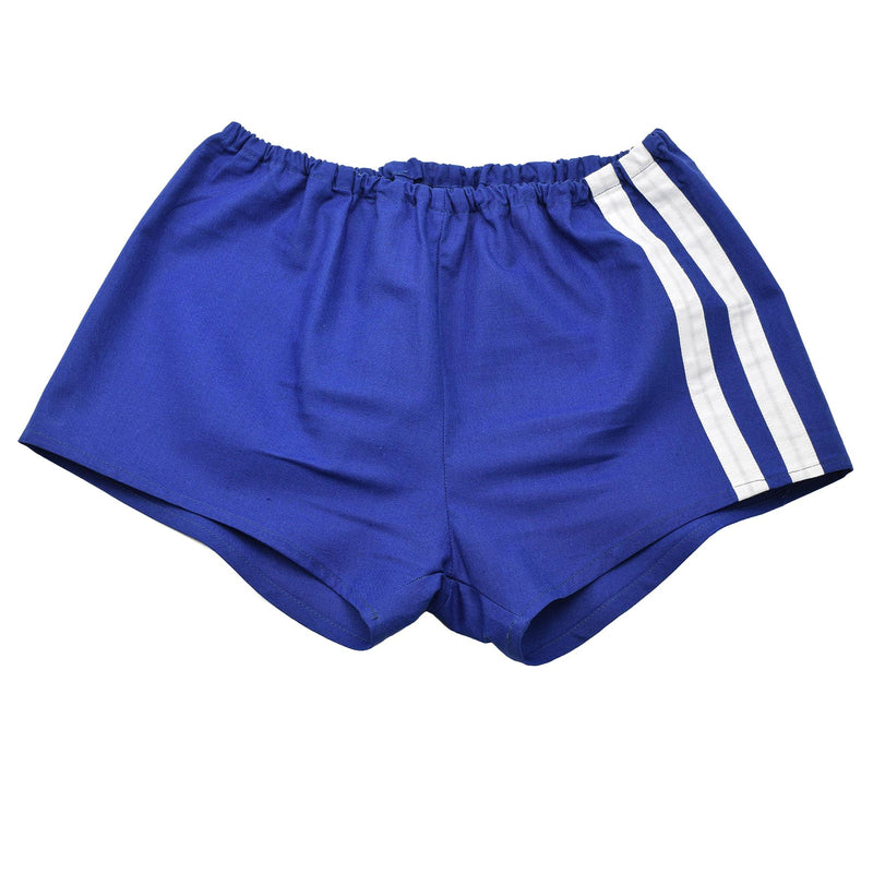 Short de sport court bleu militaire tchèque d'origine pour homme avec taille élastiquée NEUF