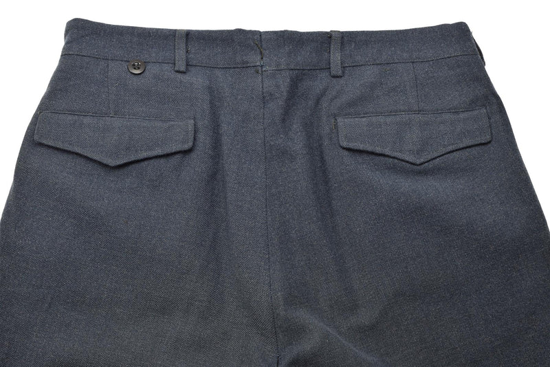 Pantalon de costume militaire norvégien original en laine bleue, pantalon de campagne formel vintage
